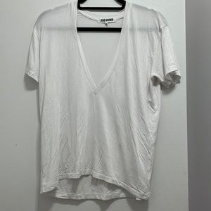 White v-neck tee